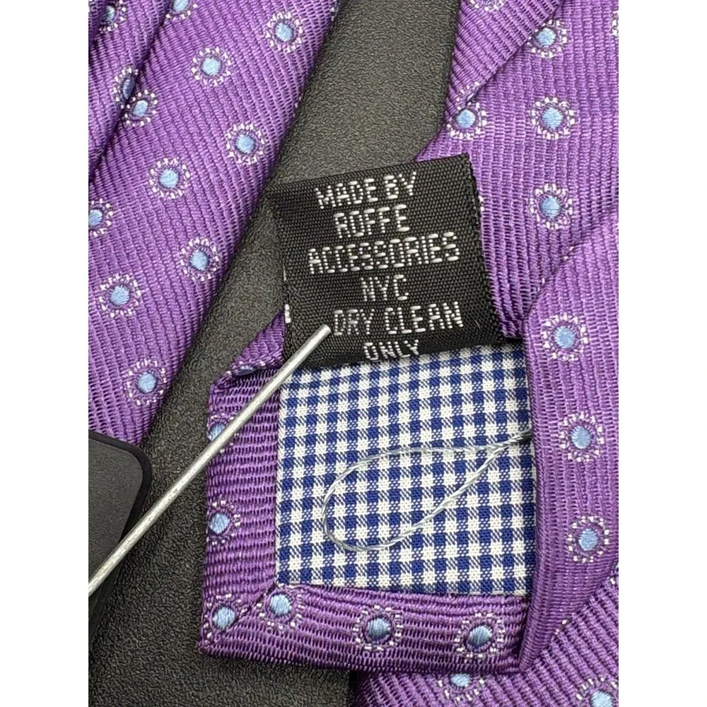 Duchamp London Men Purple Geometric 100% Silk Tie Hand Made England NWT